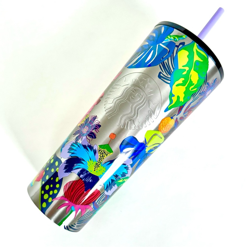 STARBUCKS 24oz TUMBLER LIMITED EDITION BEST MOST FAVORITE BRIGHT MULTICOLOR